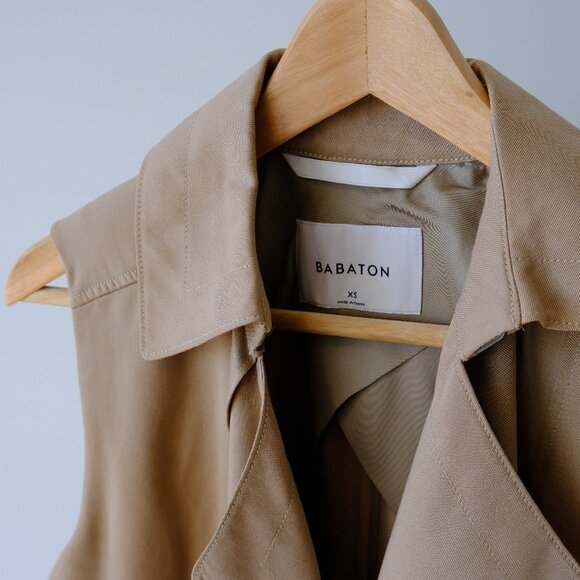 Aritzia Babaton Mckinley Long Trench Vest (Tan) - Picture 2 of 4